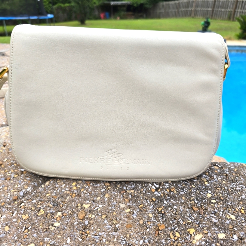 Vintage‎ Pierre Balmain Ivory Handbag With Shoulder Strap